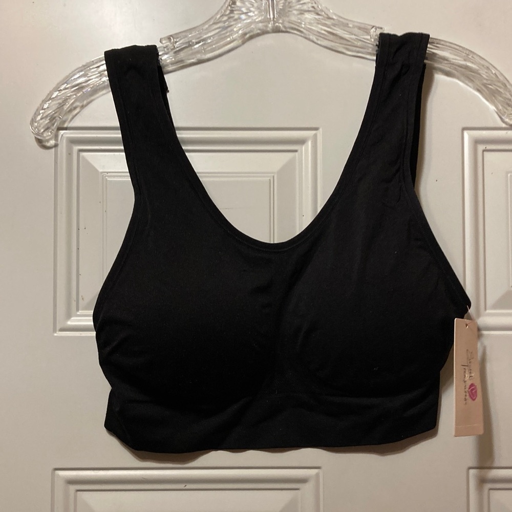 Black Comfort Scoop-Neck Wireless Bra XXL NWT